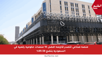 منصة صناعي تتصدر قائمة أفضل 10 منصات حكومية رقمية في السعودية بنضج 89.58%